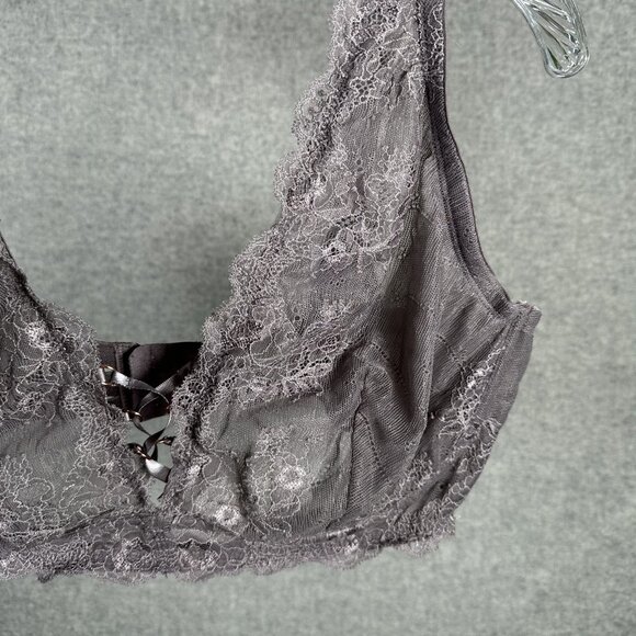 Vintage Smart & Sexy Bra 40DD Lace Underwire Gray Sheer Floral Back Closure - Picture 7 of 16
